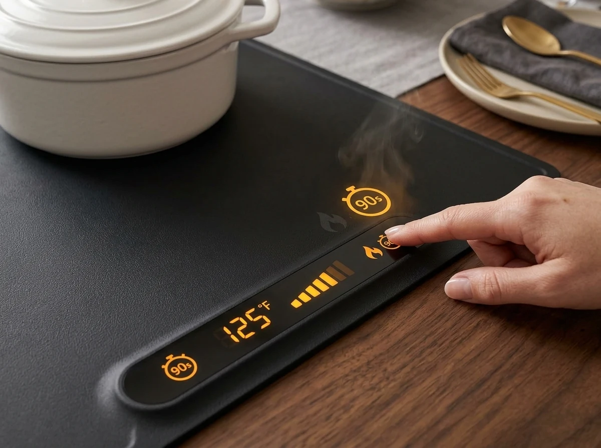 Select Heat Preset on Touch Control Bar