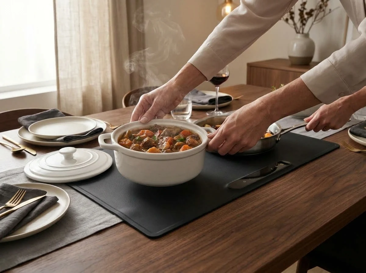 Place Casseroles and Serving Dishes on Mat